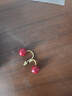 朵芙洛2025新款酒红色钻球仿珍珠耳钉女两戴气质耳环圣诞节新年耳饰礼物 红色仿珍珠 实拍图