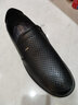 蜻蜓牌夏季凉鞋男真皮商务休闲凉皮鞋男镂空洞洞鞋透气软底中老年爸爸鞋 黑色 43 实拍图