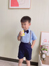 罗蒙男童小西装套装宝宝周岁生日主持人花童礼服西装毕业儿童演出 001浅蓝色 100 cm 实拍图