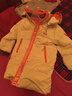 鸭鸭童装儿童羽绒服休闲宽松新款男女童中长款连帽免洗外套 白橙色 120 实拍图