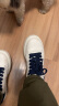 德赛（Desai）新科技防滑耐磨休闲板鞋真皮小白鞋记忆鞋底增高男鞋 白蓝 41  实拍图