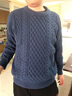 啄木鸟圆领针织毛衣男秋冬季宽松百搭质感条纹打底衫休闲潮流长袖内搭 米白色 XL (建议125-145斤) 实拍图