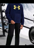 安德玛（Under Armour）男大童连帽宽松加绒卫衣运动男童卫衣244303166 米白 150cm  实拍图