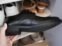 海澜之家HLA皮鞋男士商务休闲系带正装德比鞋子男HAAPXM3AA90183 黑色39 实拍图