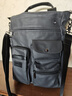 新潮代单肩包男帆布大容量斜挎包休闲手提公文包男士多功能邮差包 灰色涤纶款【可放A4纸张/可放15.6寸电脑】 实拍图