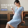 摩登孕妈哺乳睡裙带胸垫夏季薄款产后喂奶大码家居服孕妇月子服6588灰XXL 实拍图