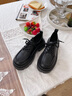 CAMILA KSENIA小皮鞋英伦风女士2025新款秋季厚底时尚百搭单鞋松糕乐福鞋子品牌 哑光黑 38 实拍图