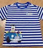 巴布豆儿童t恤夏季新款男童短袖舒适条纹半袖薄款吸汗上衣高级感童装 蓝 巴布挖机 130 实拍图