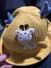 卡度熊（KADUXIONG）宝宝防晒帽子春秋薄款夏季儿童遮阳帽男童婴儿可爱盆帽女童渔夫帽 鹿角黄色 3-12个月（建议头围43-47cm) 实拍图