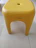禧天龙塑料凳子家用客厅加厚成人高凳北欧简约商用椅子餐厅凳浴室马桶凳 【亮丽黄】高35厘米 方凳 1个装 实拍图