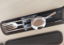 美厨（maxcook）304不锈钢筷子勺子叉子餐具套装 便携式筷勺叉四件套黑色 MCGC095 实拍图