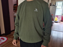 骆驼圆领长袖套头卫衣男时尚宽松薄款休闲运动上衣女 J13CAY6063，湖茶绿，男 L 实拍图