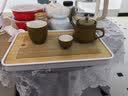 唐丰茶盘家用现代简约小型托盘功夫茶具茶海沥水茶台干泡台一人用简易 春羡长方(白) 实拍图