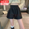 妙奕嘉冬季短裤女外穿显腿长黑色皮短裤冬天配靴子高腰紧身辣妹热裤显瘦 松紧腰皮短裤【L】 实拍图
