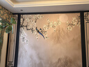 2025新款电视背景墙壁纸新中式客厅影视墙布美式花鸟山水壁布墙纸 18D立体丝绸布/平方 实拍图