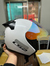 LS2新款摩托车头盔四分三盔电动助力车四季大尾翼大码男女半盔OF608 闪光白+极光红镜片（可联系客服换其它颜色） 3XL(建议61-62CM) 实拍图
