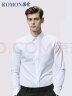 罗蒙（ROMON）纯色商务职业正装男士白衬衫工装外套长袖衬衣男CS108白色4XL 实拍图