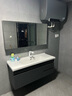 镱朗（YILANG）304不锈钢浴室柜组合现代简约胡桃木洗手洗脸盆洗漱台一体陶瓷盆 不锈钢普通（镜柜款）120cm 实拍图