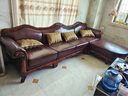 淘美庭美式复古真皮沙发实木牛皮沙发组合欧式古典奢华客厅家具转交沙发 单人位 实拍图