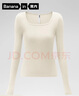 蕉内（Bananain）【明星同款】热皮501+女士保暖内衣轻暖内衣内搭可外穿打底衣秋冬 【方领】奶白 M 实拍图