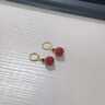 COISE925银耳环女复古红玛瑙耳坠新中式耳钉国风银耳饰品送长辈礼物 S925银圆珠玛瑙耳环 实拍图
