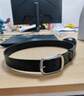 牛当家皮带男头层牛皮针扣腰带不锈钢裤带1789礼物 雅致黑 120cm 实拍图