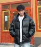 WHIM NASA秋冬季PU皮棉服男士韩版宽松防风立领羽加厚绒服港风青少年棉衣潮 黑色 XL 约130-150斤可穿 实拍图