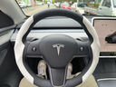 YZ适用tesla特斯拉YL/MY/M3方向盘套把超薄吸汗车内装饰改装丫配件 老款Model3/Y麂皮绒方向盘套-黑色 实拍图