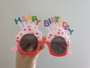 生日帽子儿童女孩搞怪眼镜周岁宝宝派对蛋糕装饰场景布置用品男童 派对眼镜-粉色 1副装-活动专享 实拍图