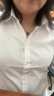 职业装蓝色长袖衬衫女长袖2025春夏季正装工装工作服商务衬衣上衣 6212-1白色V领 L 推荐100-110斤 实拍图