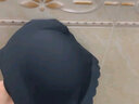 润微【云感杯】波浪花软支撑无钢圈小胸微聚拢无痕文胸罩内衣女 甜心波波（茶肌款）-石墨黑 M （适合75ABC） 实拍图