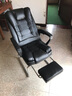 勤一 加厚可躺办公椅子电脑椅家用老板椅弓形麻将椅子午休靠背座椅 皮艺-黑色 升级可躺款（带脚托+无腰枕） 实拍图