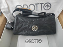 GROTTO个乐黑石包小号迷你号无性别主义植鞣绵羊皮单肩斜挎软包礼物 黑石S水波纹银标 实拍图