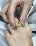 金痴小方糖黄金戒指 999足金镶嵌黄色水晶宝石小众轻奢开口指环送女友 开口可调节 实拍图