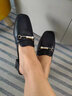 断码清仓品牌包头半拖鞋女外穿2023年春夏新款粗跟凉拖懒人拖鞋 黑色 36 实拍图