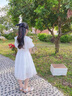 G.duck童装女童连衣裙夏季儿童公主裙韩版时尚23新款小女孩泡泡袖雪纺裙 白色 150 尺码11~12岁【140-150cm】 实拍图
