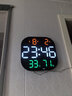 新款创意简约数字大挂钟led大字体电子钟夜光挂墙客厅钟表计时器 黑色桔白绿【大号】 实拍图