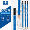 施德楼（STAEDTLER）素描铅笔100蓝杆专业绘图绘画学生速写工具-HB（12支装） 实拍图