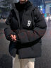 蒂卡登棉服男冬季潮牌港风棉衣韩版潮流宽松加绒加厚羽面包绒服棉袄外套 无帽（MY5020黑色） 2XL 建议（145斤-160斤） 实拍图