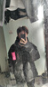 BJHG王栎鑫同款不计后果贴贴羽绒服冬季男生潮牌美式外套宽松防寒服女 消光黑 XL （170-200斤） 实拍图