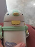 babycare儿童小企鹅保温杯婴幼儿宝宝吸管杯学饮杯外出水壶幼儿园儿童水杯 450mL-浅嗬绿 实拍图