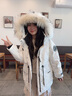 波司登（BOSIDENG）【反季】极寒羽绒服鹅绒杨紫同款女款短款连帽大毛领新国标外套 冰花白9BM1 S 160/84A 体重约110-130斤 实拍图