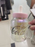 格沵（germ）可口可乐花茶杯女高颜值双层茶水分离杯带吸管玻璃水杯790ML幻粉 晒单实拍图