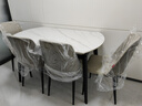 顾家家居（KUKA）岩板餐桌椅子现代简约可伸缩折叠饭桌家用餐桌椅组合7186方圆两用 7177全托|1.3m餐桌+折线灰椅*4 实拍图