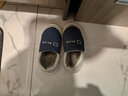利达妮（TZLDN）全包棉拖鞋男冬季2024新款防滑加厚底保暖防水羽绒包跟棉鞋女冬天 蓝色 42-43 (适合41-42码) 实拍图