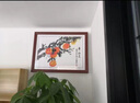 良木新中式电表箱装饰画免打孔总闸开关配电箱遮挡装饰画壁画柿柿如意 A-事事如意-红褐实木框 60*50CM左推拉遮挡50*40 实拍图