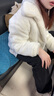 艾珠儿羊羔毛外套女2024冬季新款韩版宽松学生短款羊羔绒秋冬加厚棉服女 白色立领 XL 实拍图