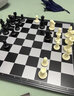 友邦（UB） 国际象棋黑白色磁性可折叠便携成人儿童学生培训教学用棋 4812A（金银色直角大号） 标配 实拍图