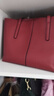 酷奇袋鼠2025新款托特包大容量拼接软皮女包简约休闲单肩包通勤百搭手提包 酒红色 有隔层 实拍图