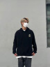 真维斯（Jeanswest） 卫衣男秋冬季青少年宽松潮流美式痞帅连帽外套情侣休闲百搭上衣 【春秋】黑色(复古字体胸标_大背标) L /175(体重120-140斤左右) 实拍图